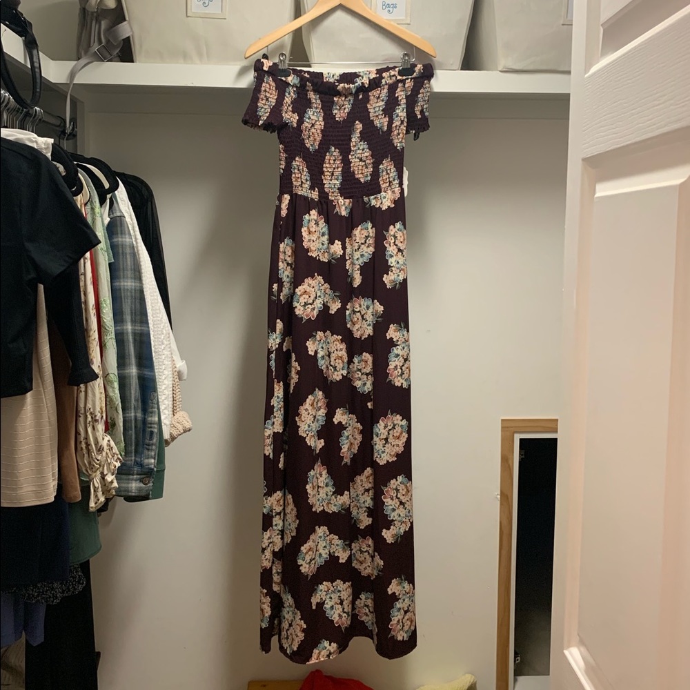 Altar’d State Burgundy flower print dress